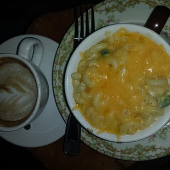 Lux Central - Mac and cheese with jalapeño.  And my caramel latte - Coffee & Tea Near Me - Phoenix, Arizona