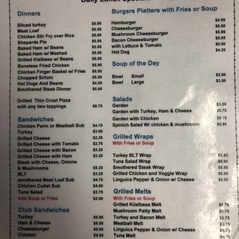 Shannon's Place - the menu of the restaurant - Diners Near Me - Pawtucket, Rhode Island