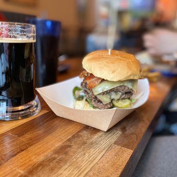 Meyer's Olde Dutch - a burger and a glass of beer - Burgers Near Me - Beacon, New York Meyer's Olde Dutch - a burger and a glass of beer - Burgers Near Me - Beacon, New York
