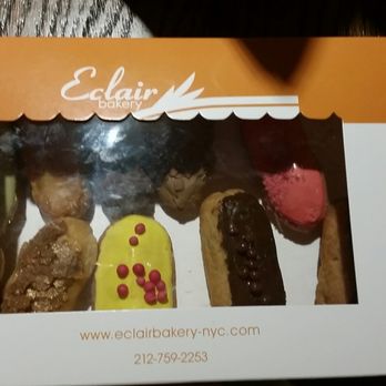 Eclair Bakery - Mini Eclair (10 shown here because I was hungry before taking photos but 12 is the original total) - Bakeries Near Me - New York, New York Eclair Bakery - Mini Eclair (10 shown here because I was hungry before taking photos but 12 is the original total) - Bakeries Near Me - New York, New York