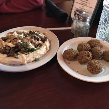 Casablanca Restaurant - Beef and lamb shawarma on hummus with a side of falafel -- absolutely delicious!! - Mediterranean Near Me - Memphis, Tennessee Casablanca Restaurant - Beef and lamb shawarma on hummus with a side of falafel -- absolutely delicious!! - Mediterranean Near Me - Memphis, Tennessee