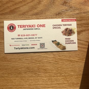 Teriyaki One - Menu - Sushi Bars Near Me - Bronx, New York Teriyaki One - Menu - Sushi Bars Near Me - Bronx, New York