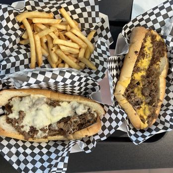 Straight From Philly Steakout - #4 Provolone Cheese Steak, #2 Cheez Whiz Steak, and Regular Fries - Cheesesteaks Near Me - Henderson, Nevada Straight From Philly Steakout - #4 Provolone Cheese Steak, #2 Cheez Whiz Steak, and Regular Fries - Cheesesteaks Near Me - Henderson, Nevada