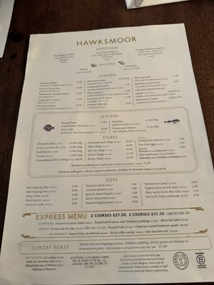 Menu photo 6 Hawksmoor London, XGL
