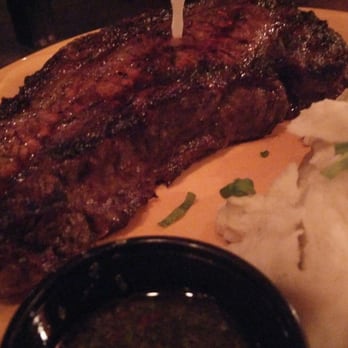 Under the Volcano - Strip and mashed potatoes from steak night - Latin American Near Me - Houston, Texas Under the Volcano - Strip and mashed potatoes from steak night - Latin American Near Me - Houston, Texas
