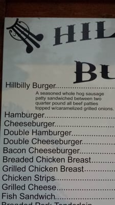 Menu photo 3 Hillbilly Burgers Lebanon, MO Menu photo 3 Hillbilly Burgers Lebanon, MO