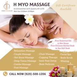 H Myo Massage - Walk-in & Appointment Welcome