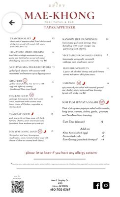 Menu photo 3 Mae-Khong Thai Tapas & Bar Mesa, AZ Menu photo 3 Mae-Khong Thai Tapas & Bar Mesa, AZ