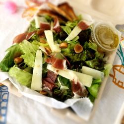 The Village Cheese Shop - Salad with marcona almonds and prosciutto; can't get enough!