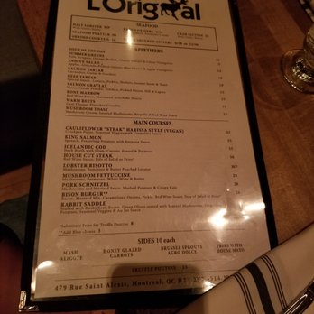 L'Orignal - Menu - Canadian (New) Near Me - Montreal, Quebec L'Orignal - Menu - Canadian (New) Near Me - Montreal, Quebec
