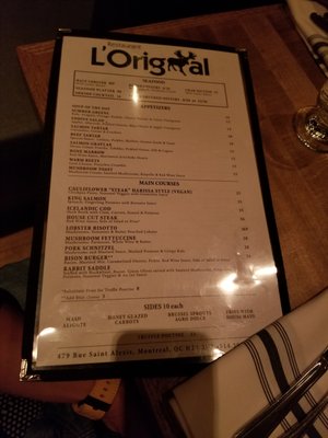Menu photo 6 L'Orignal Montreal, QC Menu photo 6 L'Orignal Montreal, QC