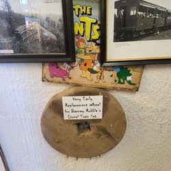 Toy Train Depot - Love the history on the wall.