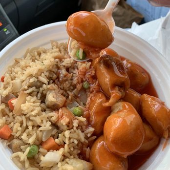 Hong Kong Kitchen - Sweet and sour chicken and chicken fried rice. - Chinese Near Me - Madison, Indiana