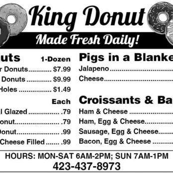 King Donuts - menu for king donuts - Donuts Near Me - LaFollette, Tennessee