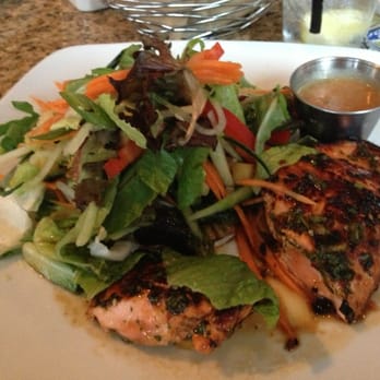 Max's Grille - Asian glazed salmon salad with carrots, cabbage, pineapple and red peppers! - New American Near Me - Boca Raton, Florida Max's Grille - Asian glazed salmon salad with carrots, cabbage, pineapple and red peppers! - New American Near Me - Boca Raton, Florida
