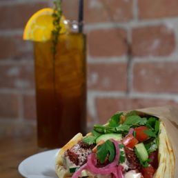 Beet Ball Falafel Wrap