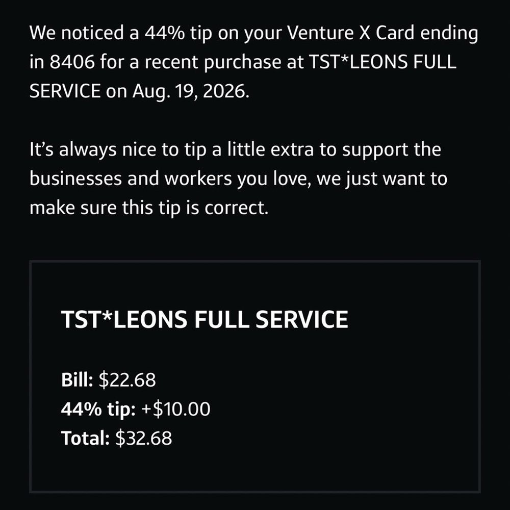 Added tip that I never wrote. FRAUD Added tip that I never wrote. FRAUD