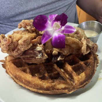 Guieb Cafe - Poi mochi waffle and fried chicken - New American Near Me - Aiea, Hawaii