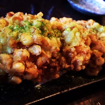 Kiraku - Corn Tempura with Green Tea Salt - Tapas/Small Plates Near Me - Berkeley, California Kiraku - Corn Tempura with Green Tea Salt - Tapas/Small Plates Near Me - Berkeley, California