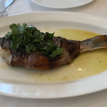 Ostra - Grilled Sea Bream in Trevisano Leaf - Seafood Near Me - Boston, Massachusetts