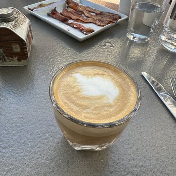 Cheeky's - Yummy oatmilk latte & bacon flight - Breakfast & Brunch Near Me - Palm Springs, California