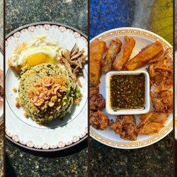 Mandalay Morning Star - Pork Skewers - Tea Rice Salad - Burmese Tempuras - NgaPi Rice Salad