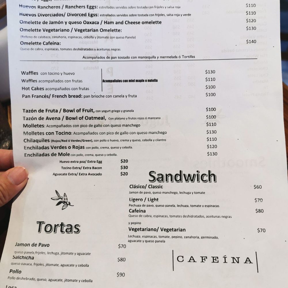Cafeína - Menu - Dec, 2021 - Bakeries Near Me - Tulum, ROO Cafeína - Menu - Dec, 2021 - Bakeries Near Me - Tulum, ROO