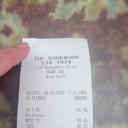 Book Worm - August 28 receipt