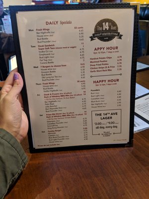Menu photo 3 14th Ave Pub Mission, BC