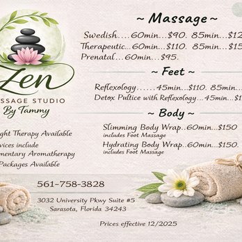Zen Massage Studio - Massage therapy relaxation specialist - Massage Therapy Near Me - Sarasota, Florida