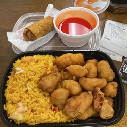 Jin Jin Chinese Restaurant - Sweet & Sour chicken dinner w/House Special Rice.