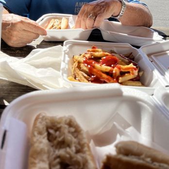 Hazel's Hot Dogs - My husband had the spicy dog and a chili dog . I like mine with sauerkraut and mustard . - Hot Dogs Near Me - Saint Augustine, Florida Hazel's Hot Dogs - My husband had the spicy dog and a chili dog . I like mine with sauerkraut and mustard . - Hot Dogs Near Me - Saint Augustine, Florida