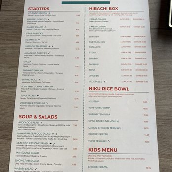 NIKU Japanese Kitchen - Menu - Bars Near Me - Ottawa, Illinois NIKU Japanese Kitchen - Menu - Bars Near Me - Ottawa, Illinois