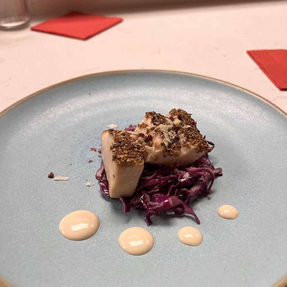 Hiro's Kitchen - Chicken confit with homemade herb / spices crust on a bed of cabbage - Japanese Near Me - Fort Worth, Texas