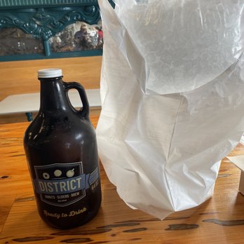 District Donuts Sliders Brew - A Vietnamese Iced Coffee Growler..... yes, it was worth the price! - Donuts Near Me - Jefferson, Louisiana District Donuts Sliders Brew - A Vietnamese Iced Coffee Growler..... yes, it was worth the price! - Donuts Near Me - Jefferson, Louisiana