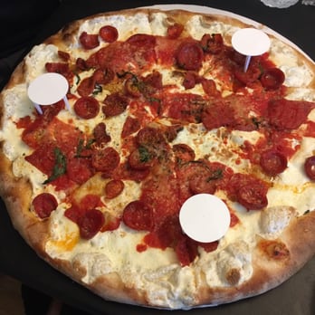 Brooklyn's Brick Oven Pizzeria - pepperoni pizza with cheese and tomato sauce. - Pizza Near Me - Hackensack, New Jersey
