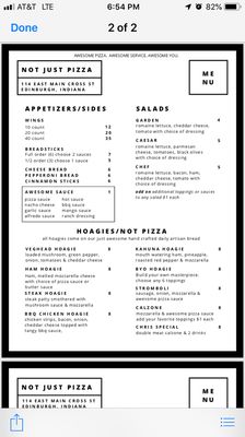 Menu photo 2 Not just pizza Edinburgh, IN