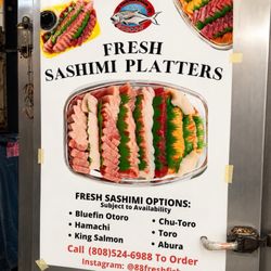 Fresh sashimi platter menu options