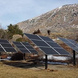 Sunus - Solar panels mounted on top of pole. It allows the panels to face due South and to be tilted to best match the angle of the s...