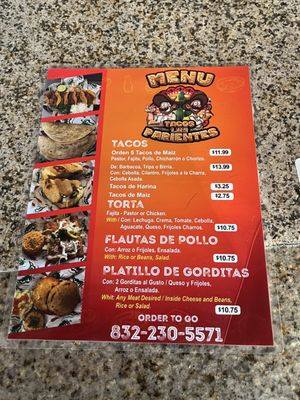 Menu photo 2 Tacos Los Parientes Pearland, TX