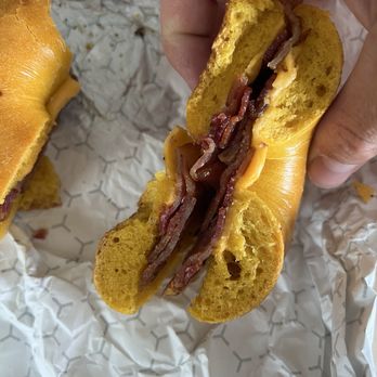 Atlantic Bagel - Was supposed to be a bacon, egg, cheese and hashbrown bagel. No hashbrown, no egg! - Bagels Near Me - Atlantic Highlands, New Jersey
