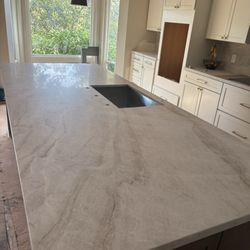 Coliseum Stone Gallery - Honed Taj Mahal counters.