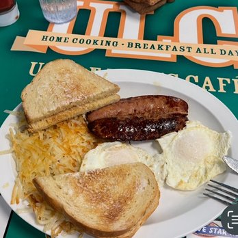 Uncle Loui's Cafe - Eggs, hash browns. toast and grilled kielbasa sausage. Very tasty. - American Near Me - Duluth, Minnesota Uncle Loui's Cafe - Eggs, hash browns. toast and grilled kielbasa sausage. Very tasty. - American Near Me - Duluth, Minnesota