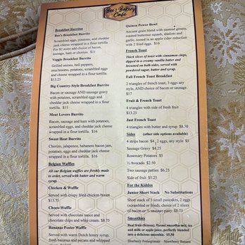 Bee’s Bakery Cafe - Menu - Bakeries Near Me - Oakhurst, California Bee’s Bakery Cafe - Menu - Bakeries Near Me - Oakhurst, California