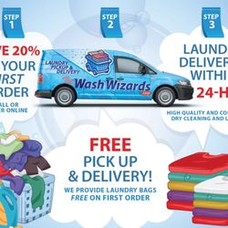 The Wash Wizards - Laundry Pickup and Delivery - 20% Off First Order, Free Pick Up & Delivery, 24 Hour Delivery.