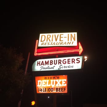 Dick's Drive-In - Signs you can see from the road! - Fast Food Near Me - Seattle, Washington