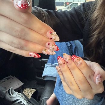 Citrus Nail Bar - Spring ladybug nail set - Waxing Near Me - Fort Worth, Texas