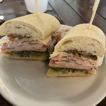 Chinn’s International - Build your own sandwich.  Mortadella, ham and pancetta with provolone, olive tapenade and arugula. BOMB!!! - Burgers Near Me - Modesto, California