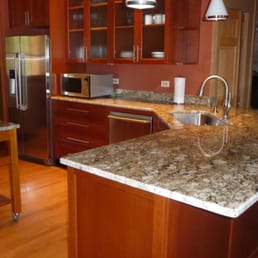 a kitchen with a center island