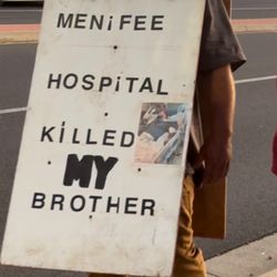 Menifee Global Medical Center - James Linscott protesting about MGMC MURDERING our sibling
